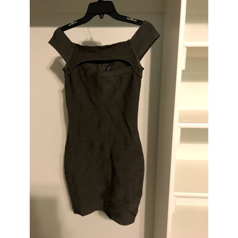 Marciano Los Angeles Ribbed Bodycon Dress - Taupe/Brown - Size 6